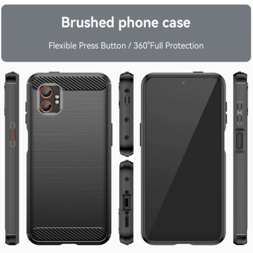 Samsung Galaxy XCover 7 Pro (SM-G766) - Brushed Carbon Fiber TPU Heavy Duty Series Case - Image 5