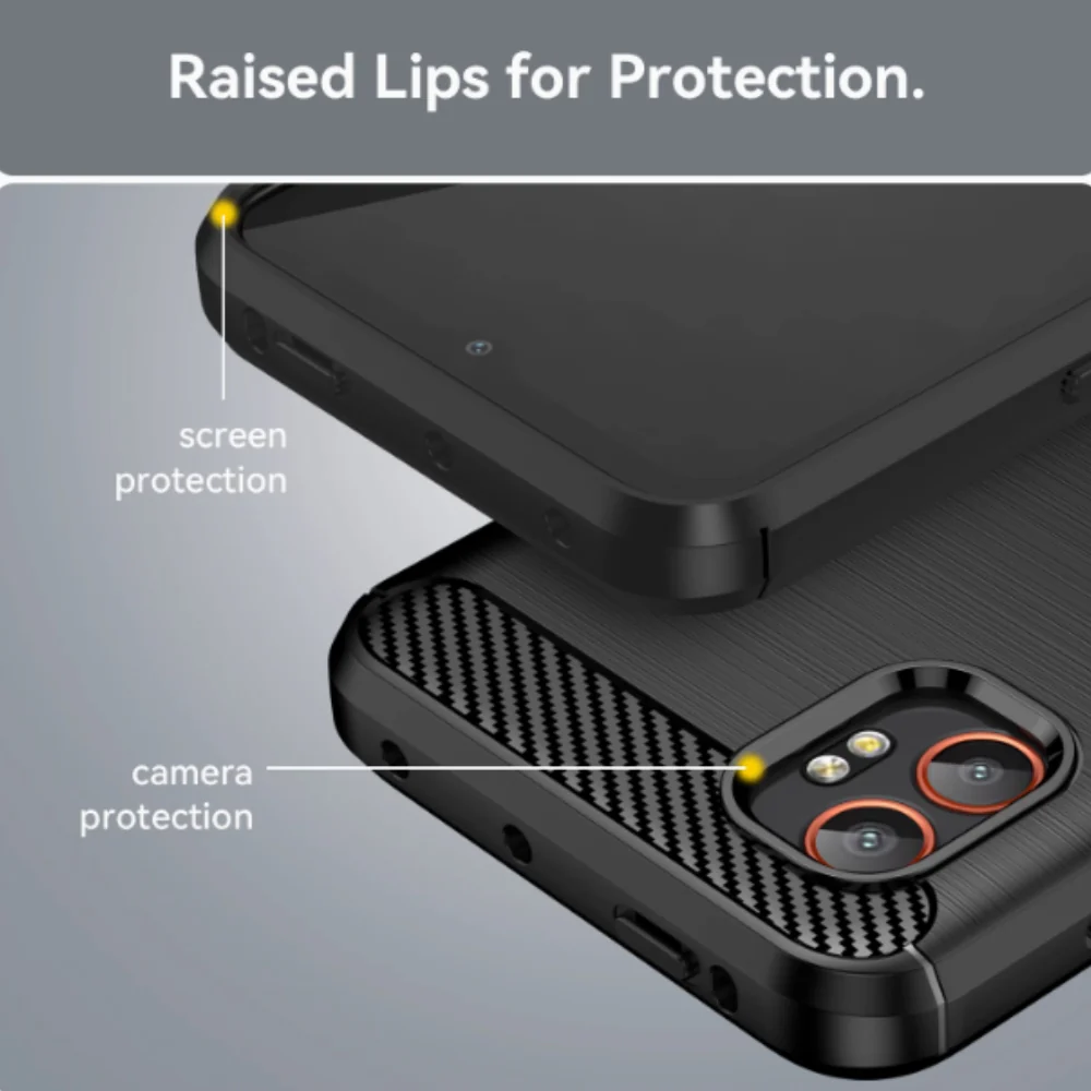 Samsung Galaxy XCover 7 Pro (SM-G766) - Brushed Carbon Fiber TPU Heavy Duty Series Case - Image 7