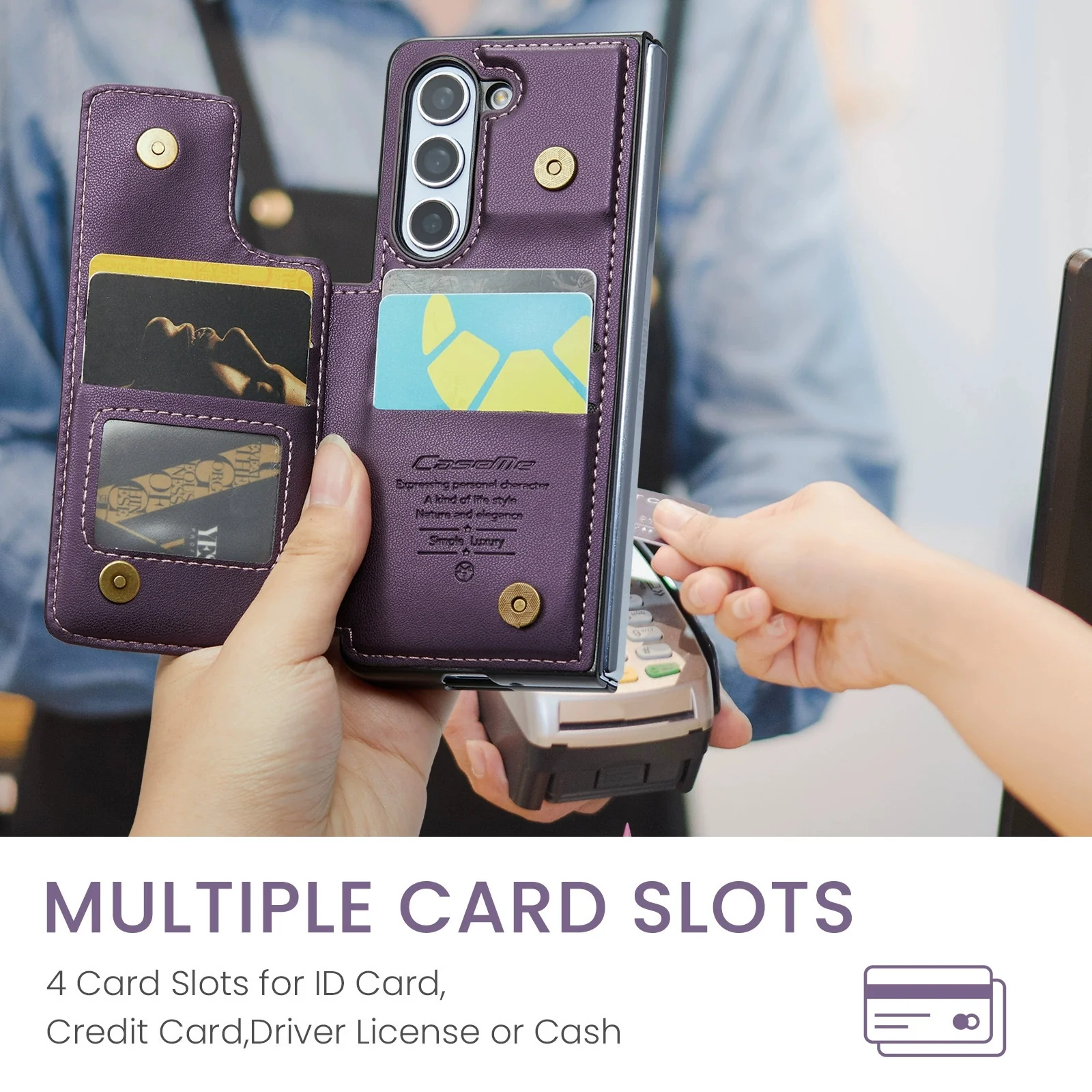 Samsung Galaxy Z Fold 6 (SM-F956) Premium Leather Flip Shockproof Wallet Series Case - Image 11