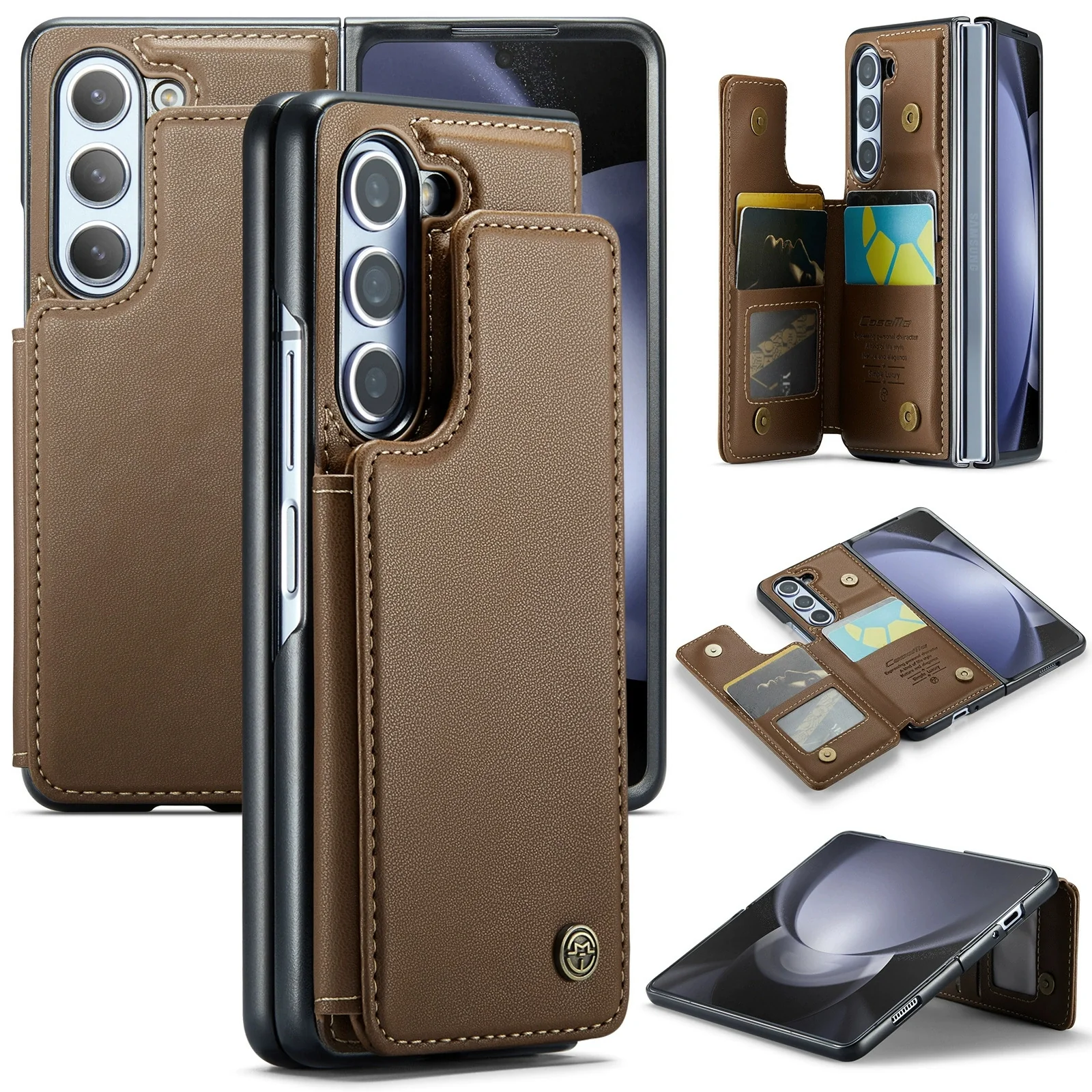 Samsung Galaxy Z Fold 6 (SM-F956) Premium Leather Flip Shockproof Wallet Series Case - Image 2