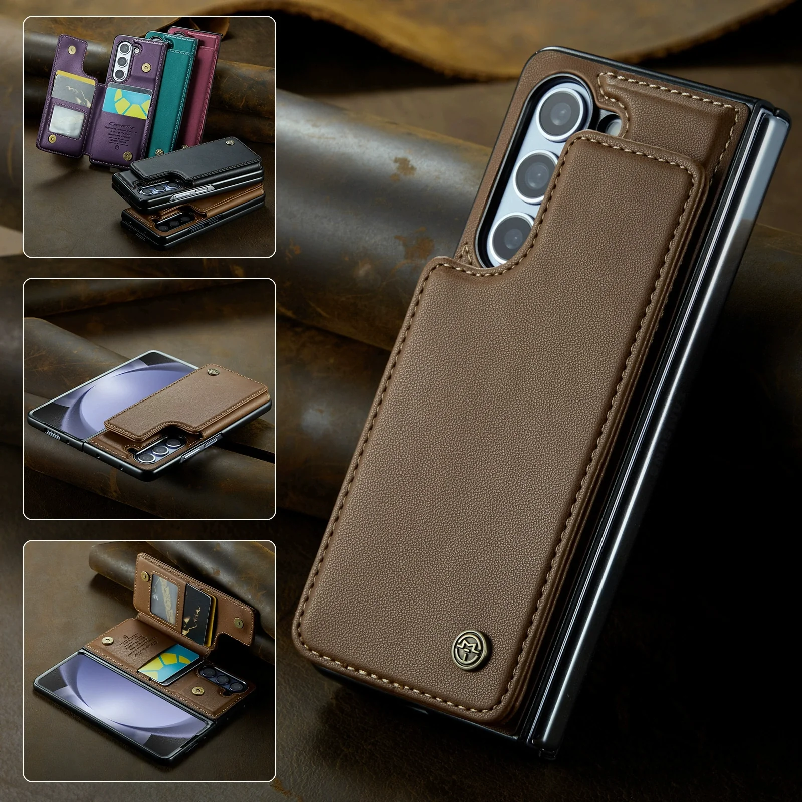 Samsung Galaxy Z Fold 6 (SM-F956) Premium Leather Flip Shockproof Wallet Series Case - Image 7