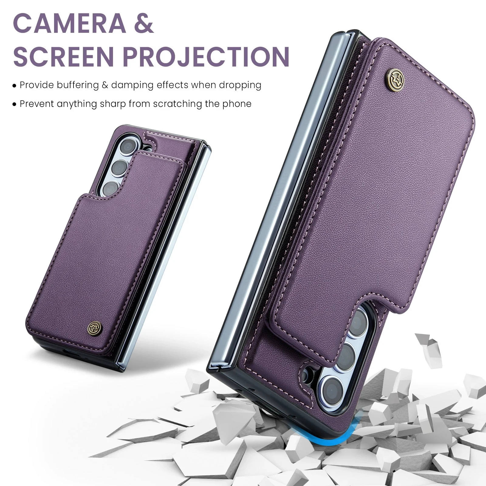 Samsung Galaxy Z Fold 6 (SM-F956) Premium Leather Flip Shockproof Wallet Series Case - Image 8