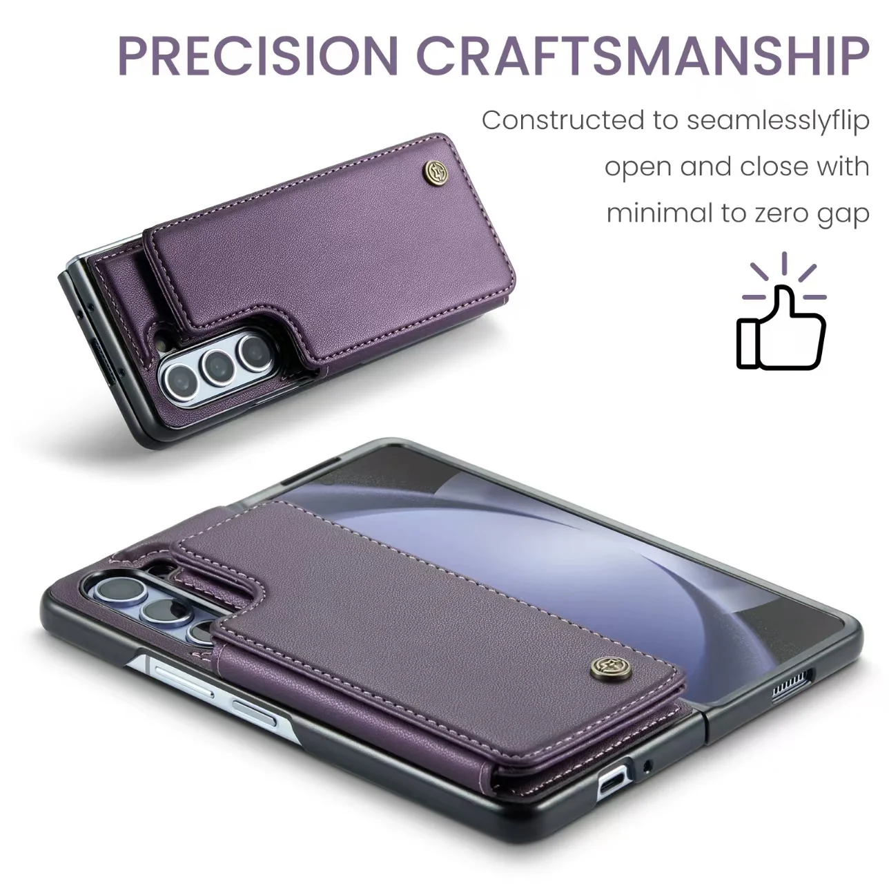 Samsung Galaxy Z Fold 6 (SM-F956) Premium Leather Flip Shockproof Wallet Series Case - Image 9