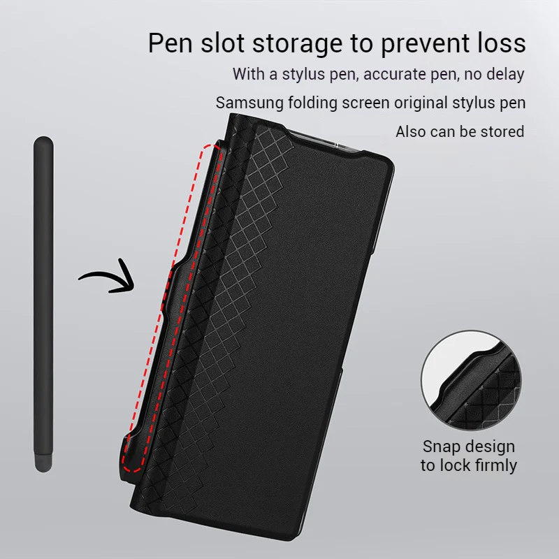 Samsung Galaxy Z Fold7 - Minimalist Luxury Flip Wallet Shockproof Case - Image 5