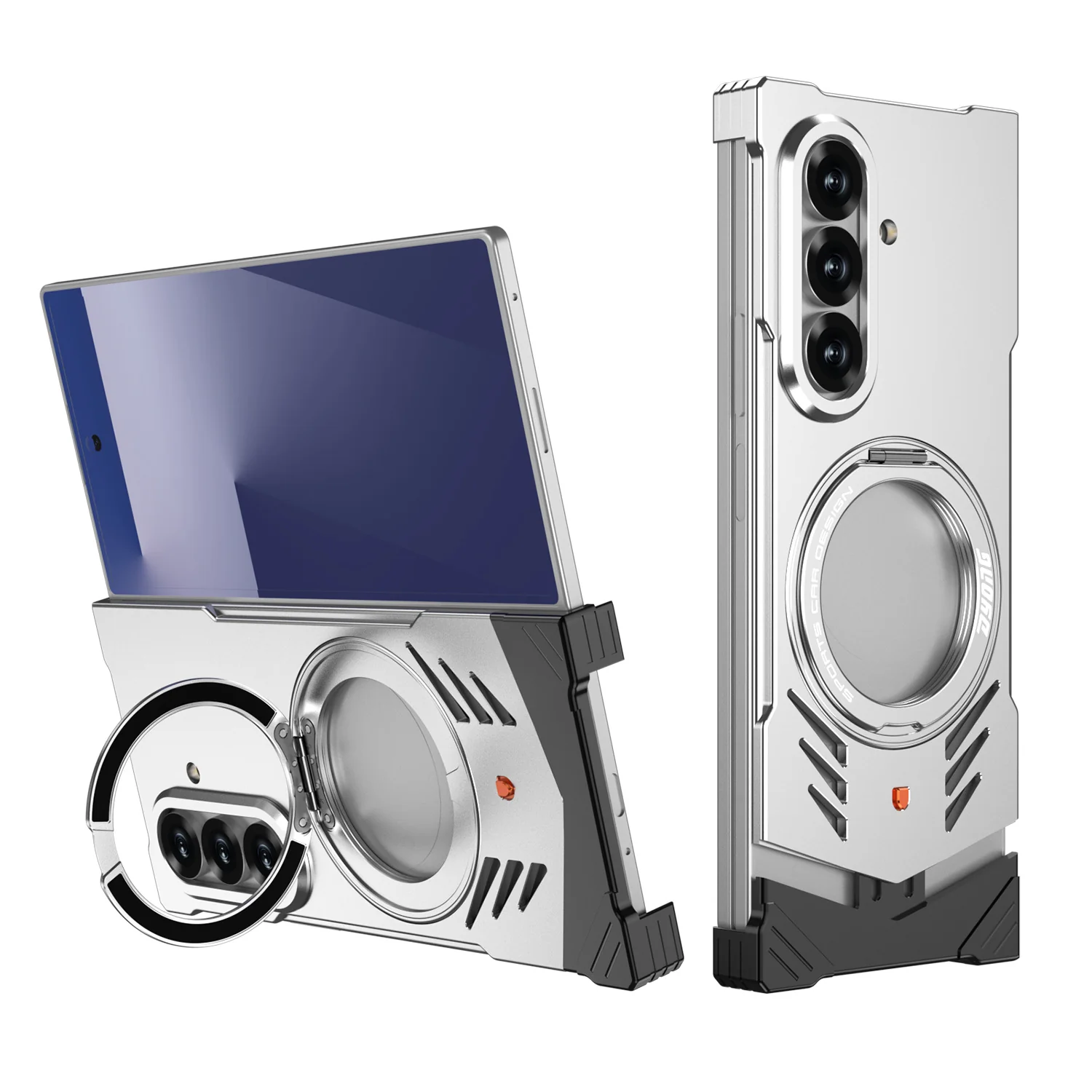 Samsung Galaxy Z Fold7 (SM-F966) - Borderless Aluminum Alloy Leather Snap Metal Case - Image 2