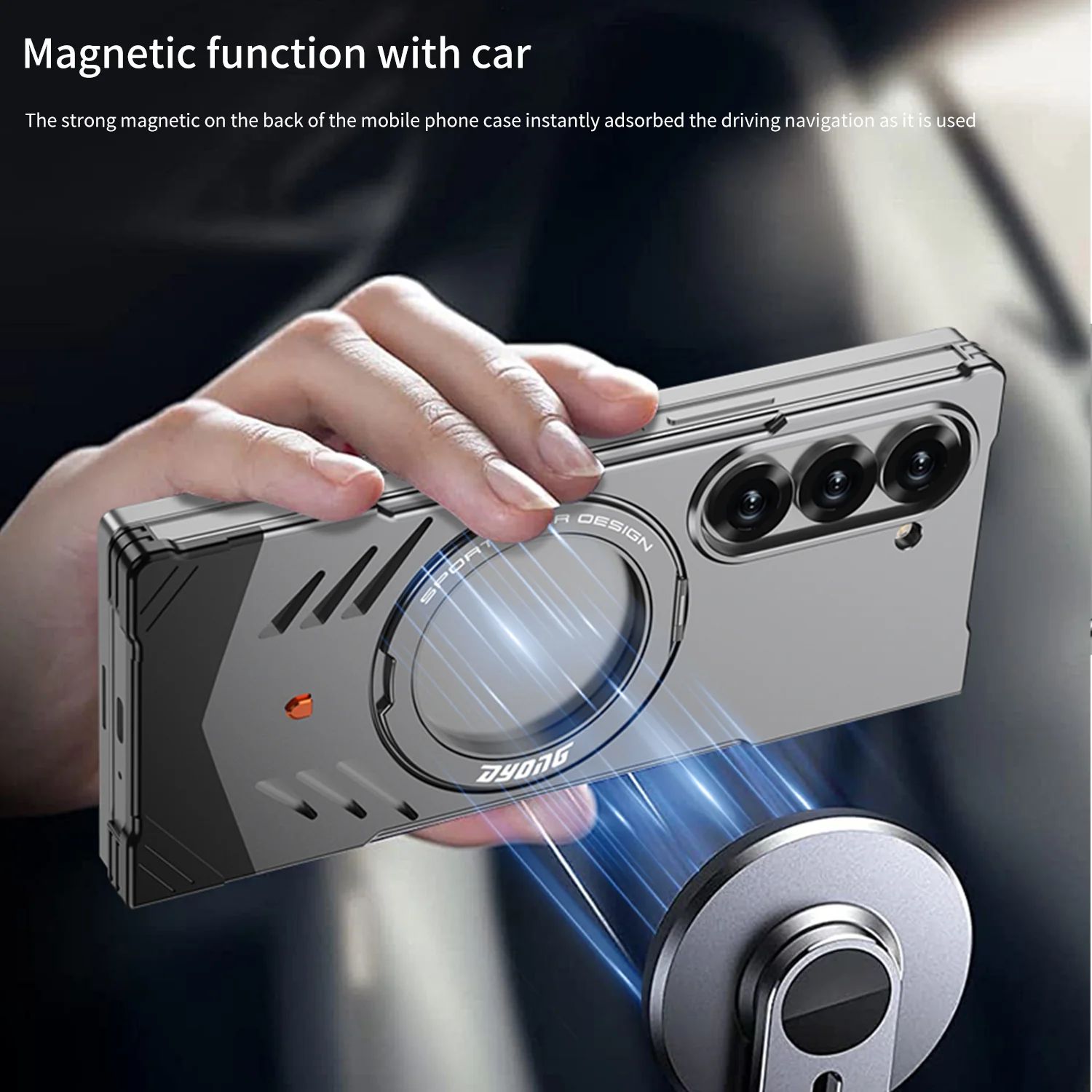Samsung Galaxy Z Fold7 (SM-F966) - Borderless Aluminum Alloy Leather Snap Metal Case - Image 6