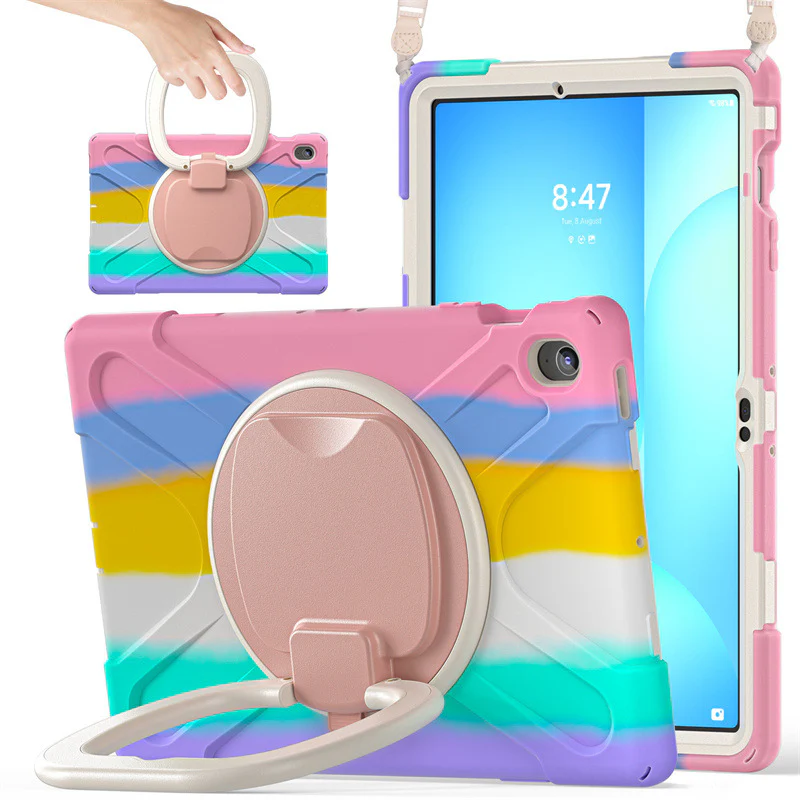 Samsung Tab S10 FE Plus 13.1" 2025 - 360 Degree Rotation Heavy Duty EVA Kid Friendly Ring Holder Stand Case - Image 11