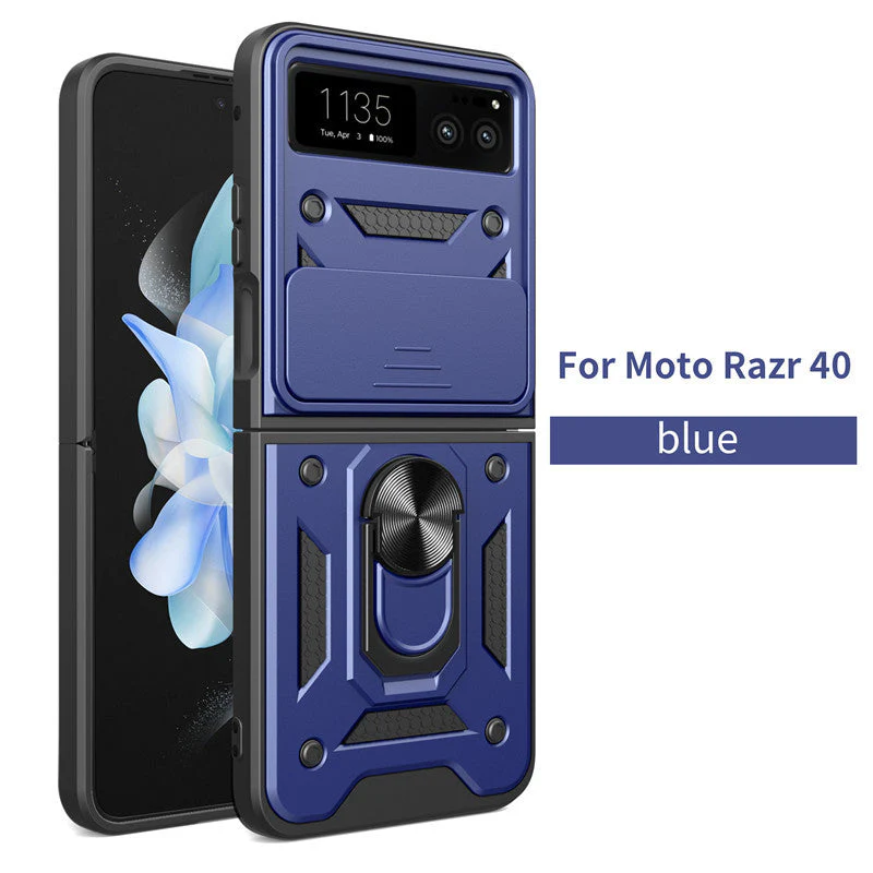 [Sliding Camera Cover][Built-in Stand] Motorola Moto Razr 40/Razr 2023 - Military Grade Hard PC Rugged Heavy Duty Case - Image 10