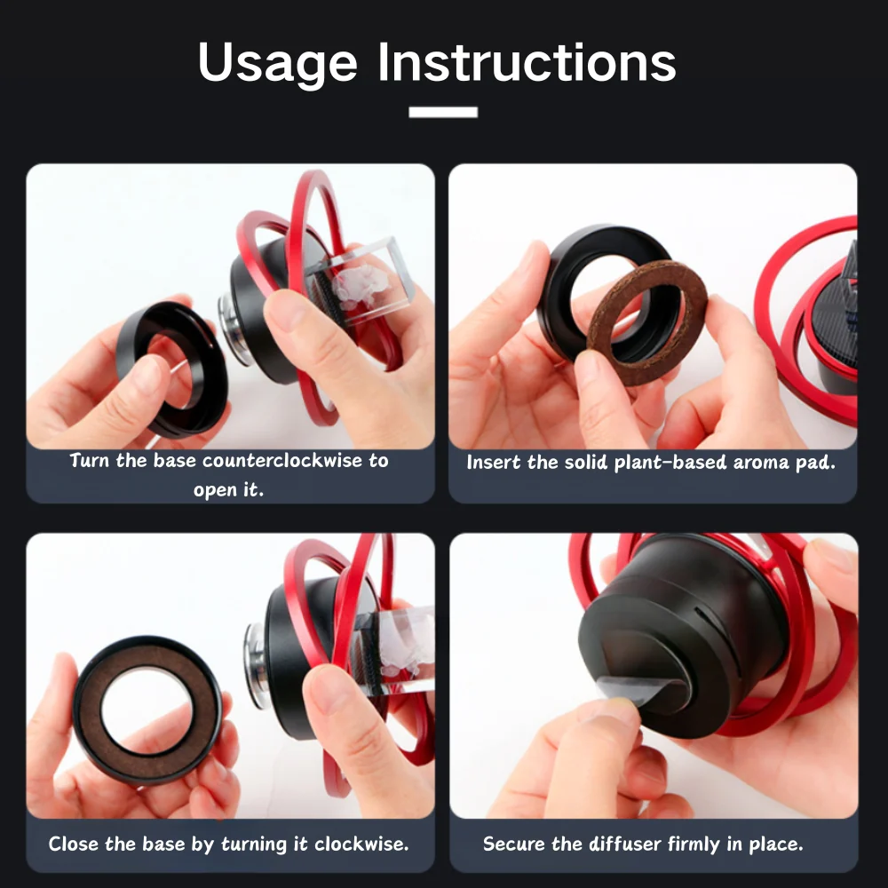 Solar-Powered Slow-Rotating Car Interior Aroma Diffuser Dashboard Ornament Car Decoration - Image 11