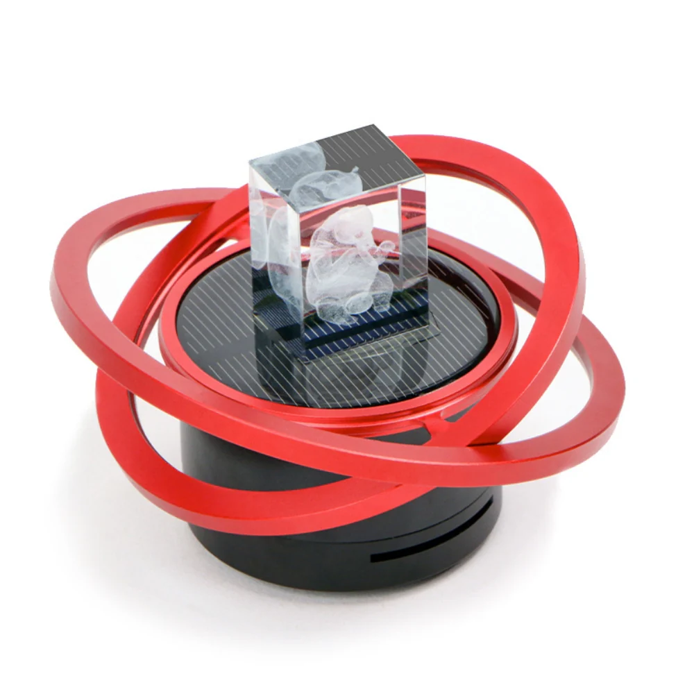 Solar-Powered Slow-Rotating Car Interior Aroma Diffuser Dashboard Ornament Car Decoration - Image 3