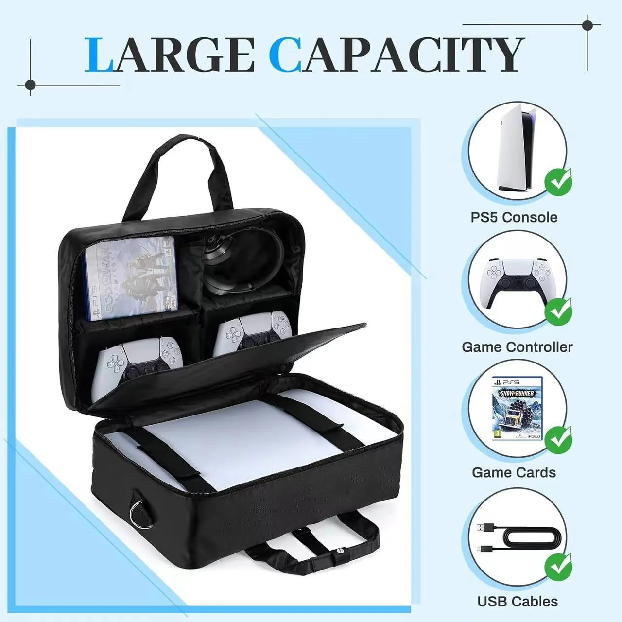 SONY PlayStation 5 Slim / PS5 Slim All-in-one Multifunction Durable Carry Hand Bag Travel Storage Bag
