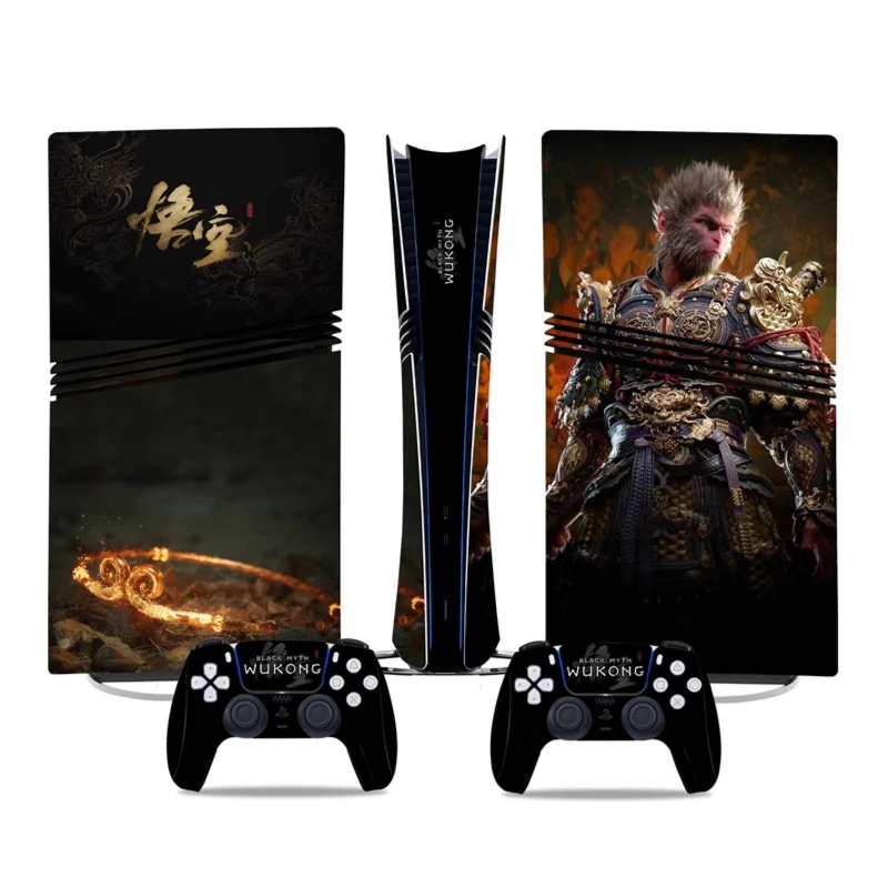 Sony PlayStation PS5 Pro Black Myth Wukong Digital Edition Console Skin Sticker – No Residue PVC | Scratch-Resistant Gaming Designs