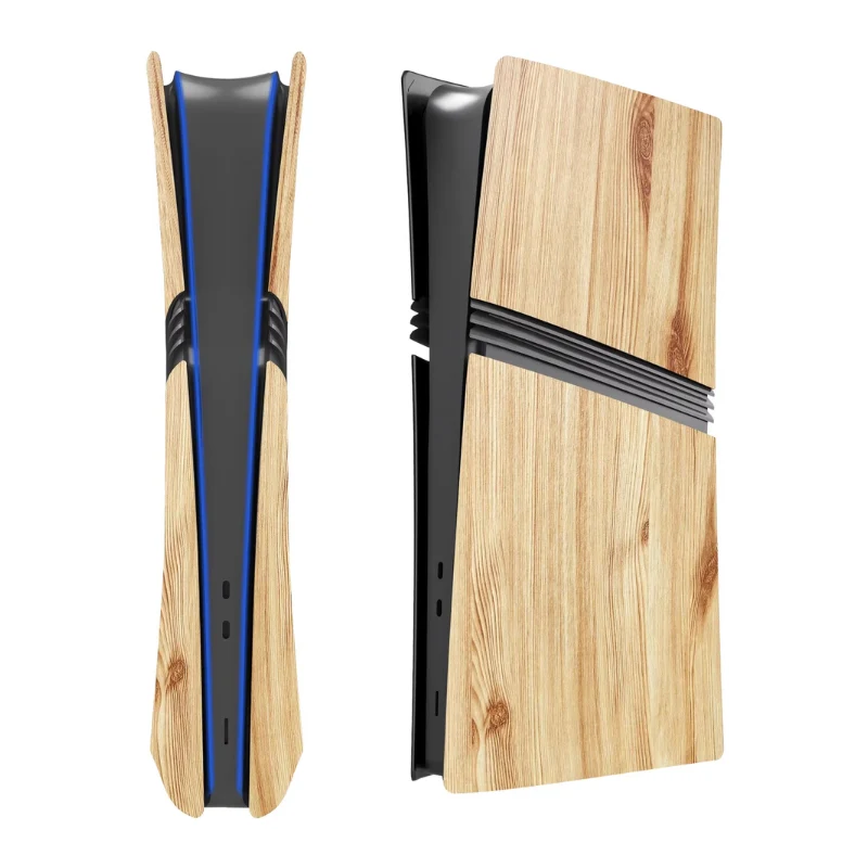 Sony PlayStation PS5 Pro Wood Grain Replacement Console Cover – ABS Protective Shell with or without Ventilation Grilles - Image 3