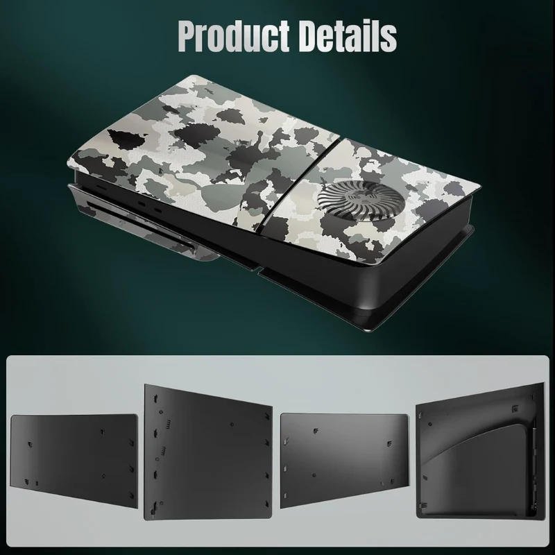Sony PlayStation PS5 Slim Disc & Digital Edition Camo Matte Console Shell Cover with Venting Holes, Dust Filter & RGB Light Strip – Easy Installation - Image 7