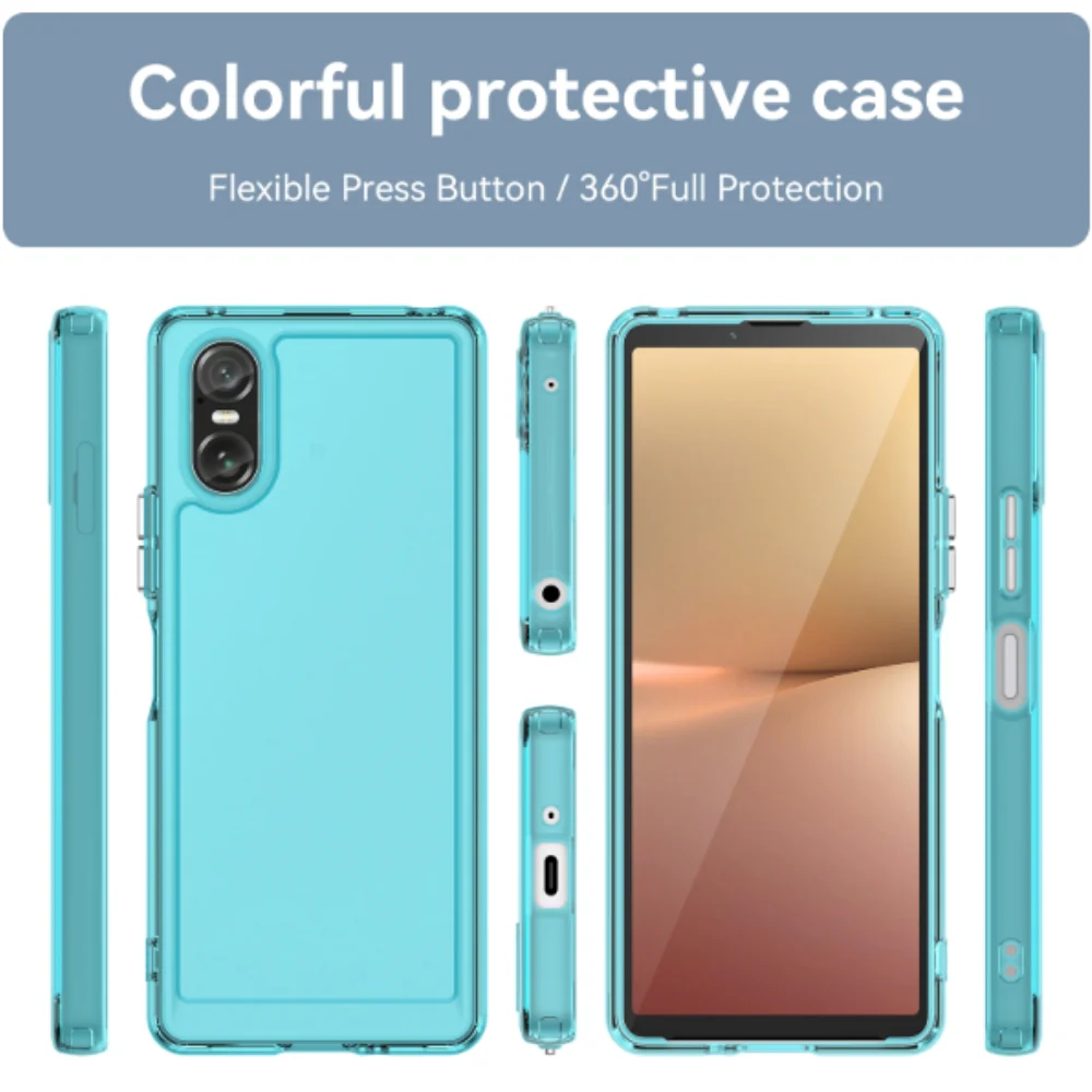 Sony Xperia 5 V - Candy Colors TPU Silicone Transparent Heavy Duty Series Case - Image 6