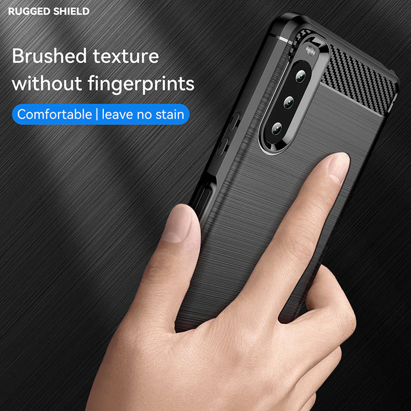 Sony Xperia 1 II - Drawing Series Carbon Fiber Shockproof TPU Heavy Duty Series Case - Image 8
