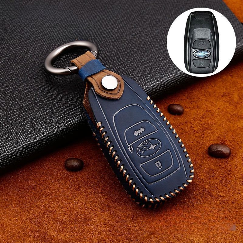 Subaru Cowhide Leather Car Key Fob Protective Cover Case For Outback, Ascent, Forester, Crosstrek, Legacy, Impreza, WRX - Image 2