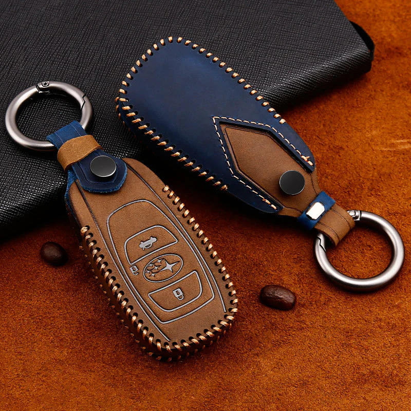 Subaru Cowhide Leather Car Key Fob Protective Cover Case For Outback, Ascent, Forester, Crosstrek, Legacy, Impreza, WRX - Image 4