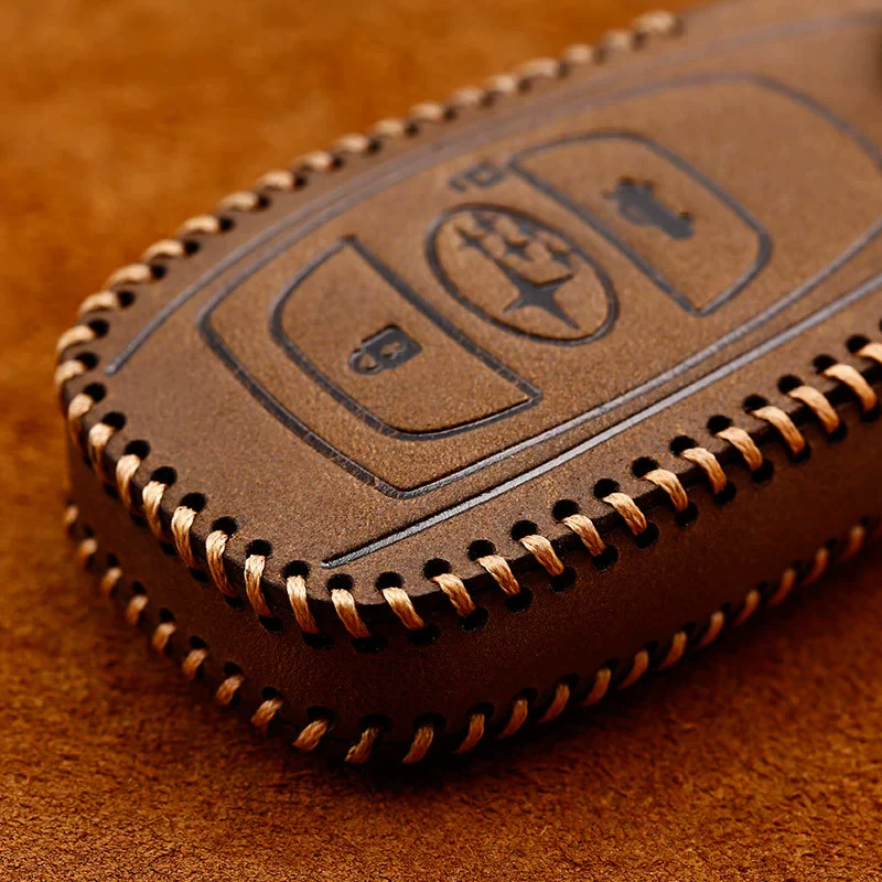 Subaru Cowhide Leather Car Key Fob Protective Cover Case For Outback, Ascent, Forester, Crosstrek, Legacy, Impreza, WRX - Image 6