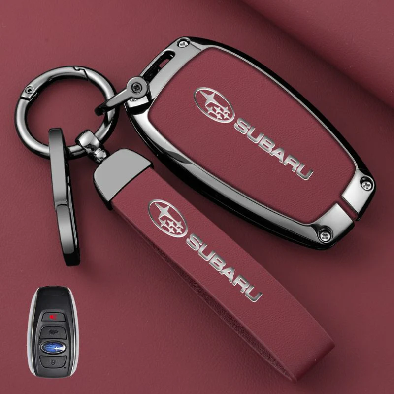 Subaru Full Metal Coverage + PU Leather Car Key Fob Case Cover For Outback, Forester, Impreza, WRX, XV, Crosstrek, Legacy - Image 12