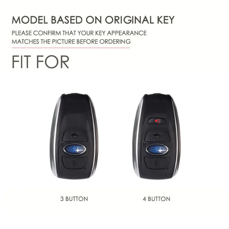 Subaru Full Metal Coverage + PU Leather Car Key Fob Case Cover For Outback, Forester, Impreza, WRX, XV, Crosstrek, Legacy - Image 2