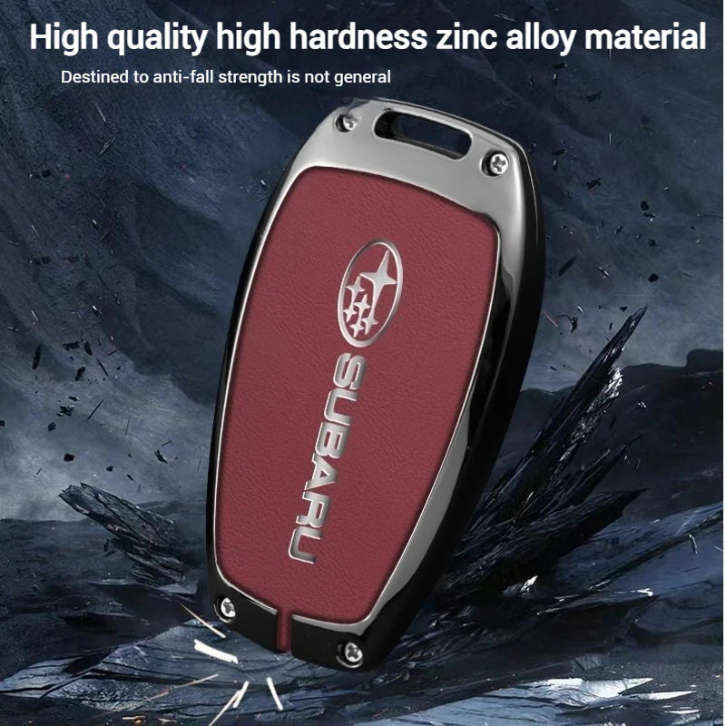 Subaru Full Metal Coverage + PU Leather Car Key Fob Case Cover For Outback, Forester, Impreza, WRX, XV, Crosstrek, Legacy - Image 5