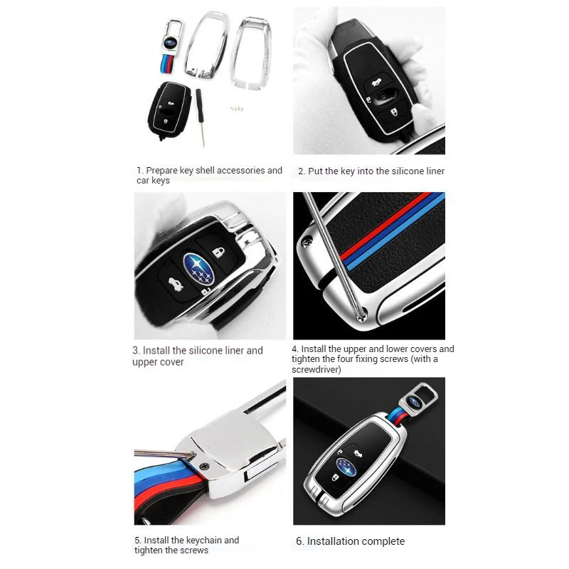 Subaru Metal Shell & Soft Silicone Full Protection Remote Car Key Fob Case Cover For Outback, Forester, Impreza, WRX, XV, Crosstrek, Legacy - Image 10