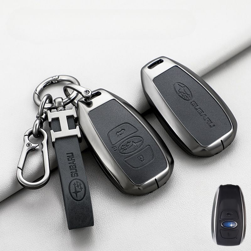 Subaru Zinc Alloy + PU Leather Car Key Fob Protective Cover Case For Outback, Forester, Impreza, WRX, XV, Crosstrek, Legacy - Image 11