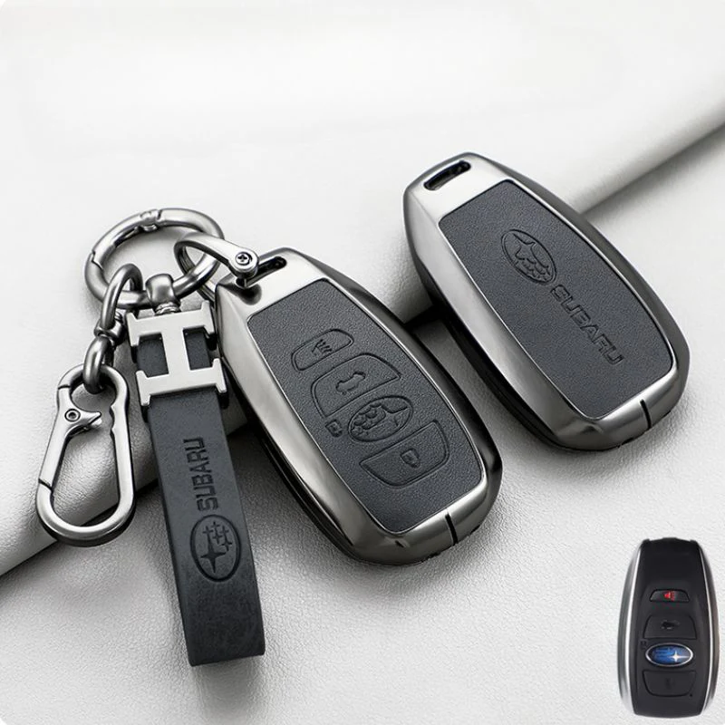 Subaru Zinc Alloy + PU Leather Car Key Fob Protective Cover Case For Outback, Forester, Impreza, WRX, XV, Crosstrek, Legacy - Image 12