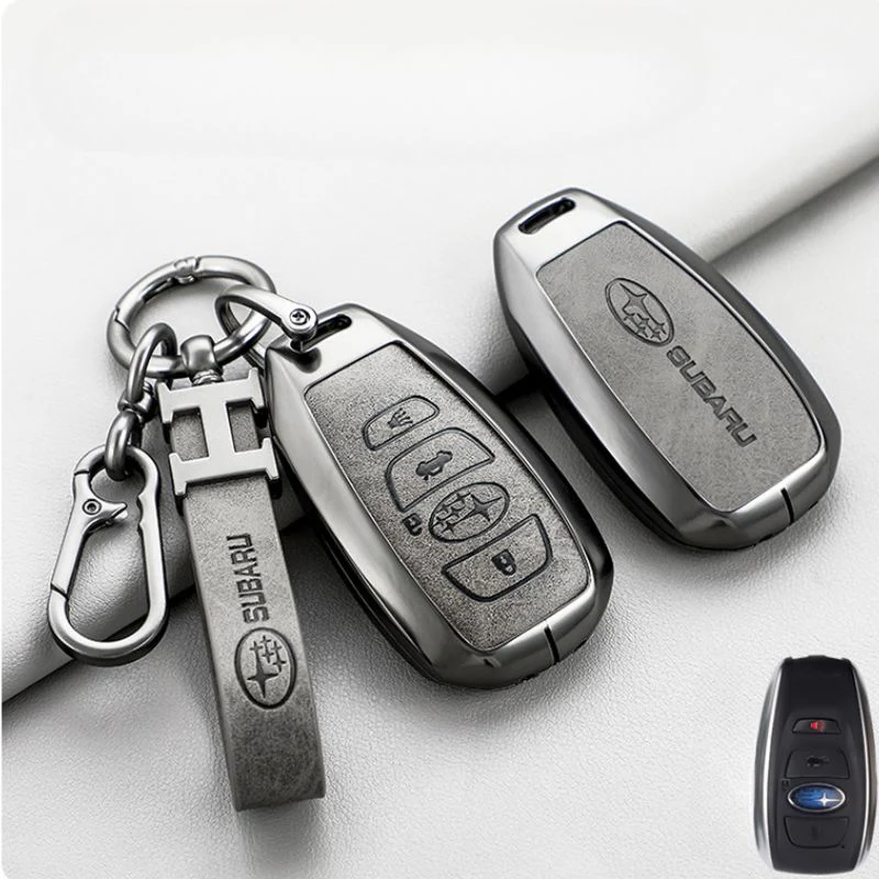 Subaru Zinc Alloy + PU Leather Car Key Fob Protective Cover Case For Outback, Forester, Impreza, WRX, XV, Crosstrek, Legacy - Image 13