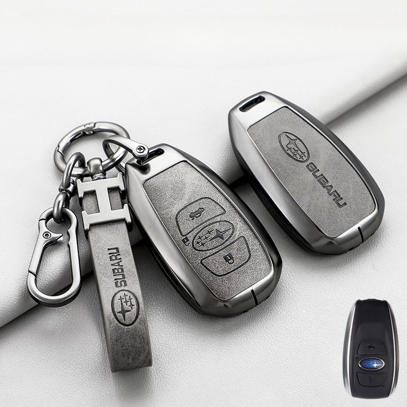 Subaru Zinc Alloy + PU Leather Car Key Fob Protective Cover Case For Outback, Forester, Impreza, WRX, XV, Crosstrek, Legacy - Image 7