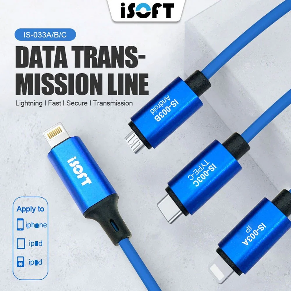 SUNSHINE ISOFT IS-003C IP to TYPE-C Data Transmission Cable For IPhone Phone One - click Transfer Data - Image 2