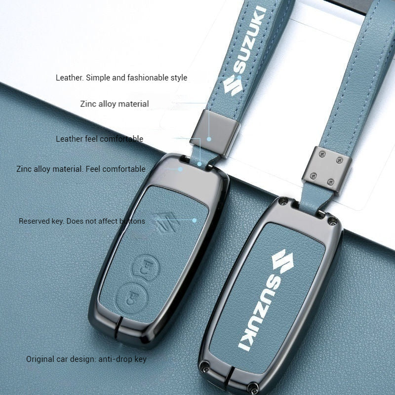 Suzuki Zinc Alloy PU Leather Car Key Fob Case Cover For SX4, Vitara - Image 8