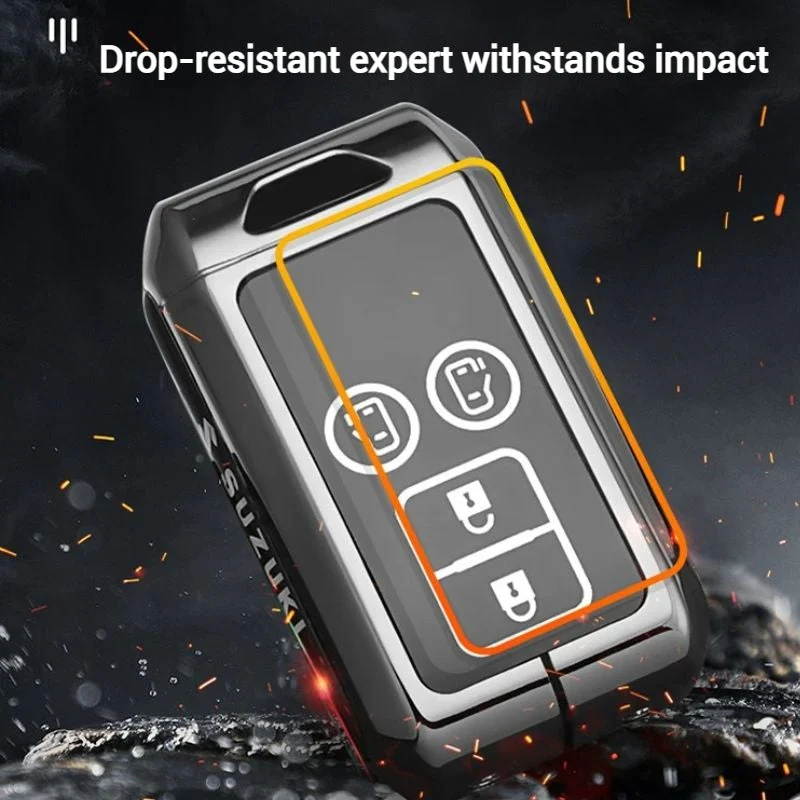 Suzuki Zinc Alloy + Silicone Car Key Fob Case Cover For Dzire, Ertiga, Vitara, Brezza, Baleno, Hustler, Jimny - Image 16