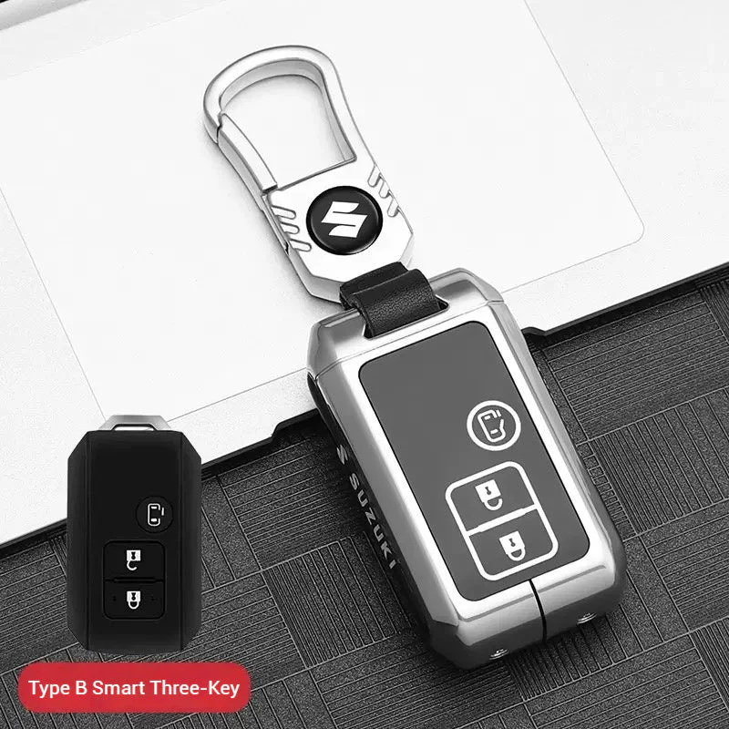 Suzuki Zinc Alloy + Silicone Car Key Fob Case Cover For Dzire, Ertiga, Vitara, Brezza, Baleno, Hustler, Jimny - Image 8