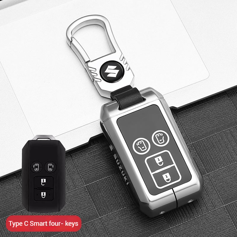 Suzuki Zinc Alloy + Silicone Car Key Fob Case Cover For Dzire, Ertiga, Vitara, Brezza, Baleno, Hustler, Jimny - Image 9
