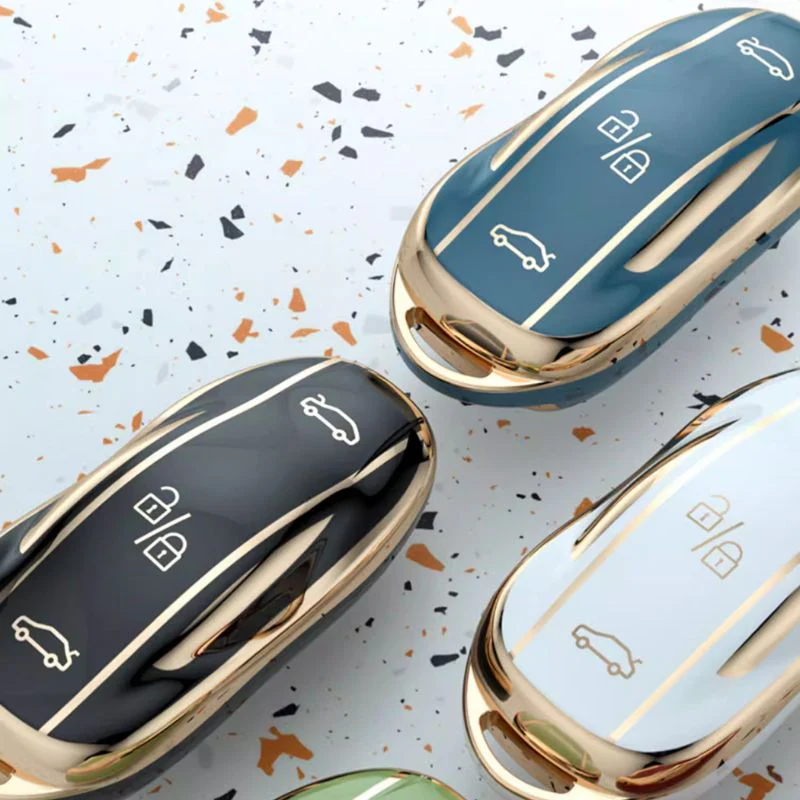 Tesla TPU + Plating Finish Car Key Fob Protective Cover Case For Model S, X - Image 3