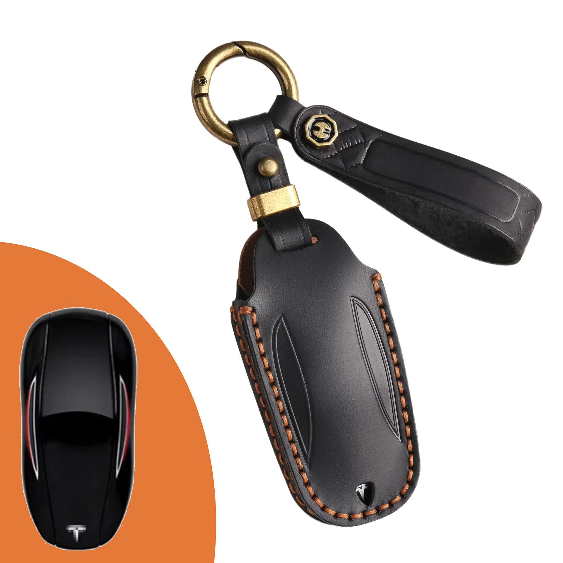 Tesla Handcrafted Genuine Leather Car Key Fob Protective Cover Case For Model 3, Y, S, X - Image 13