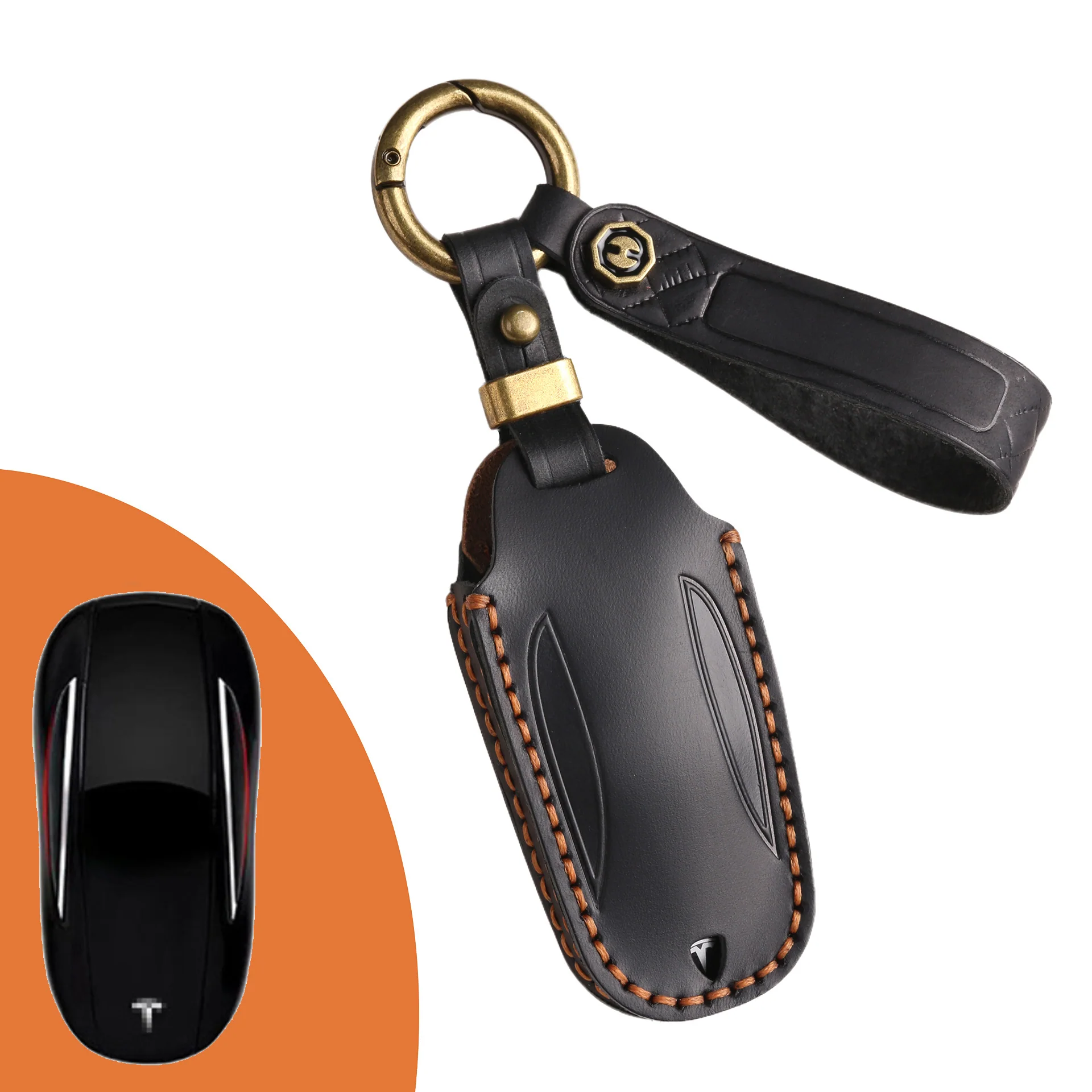 Tesla Handcrafted Genuine Leather Car Key Fob Protective Cover Case For Model 3, Y, S, X - Image 15