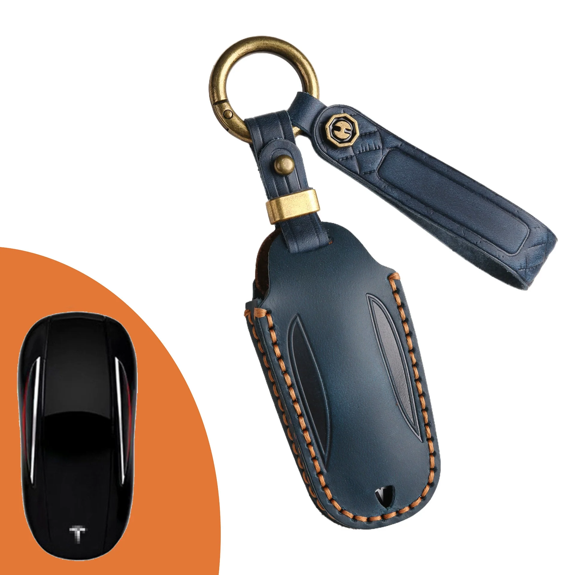 Tesla Handcrafted Genuine Leather Car Key Fob Protective Cover Case For Model 3, Y, S, X - Image 16