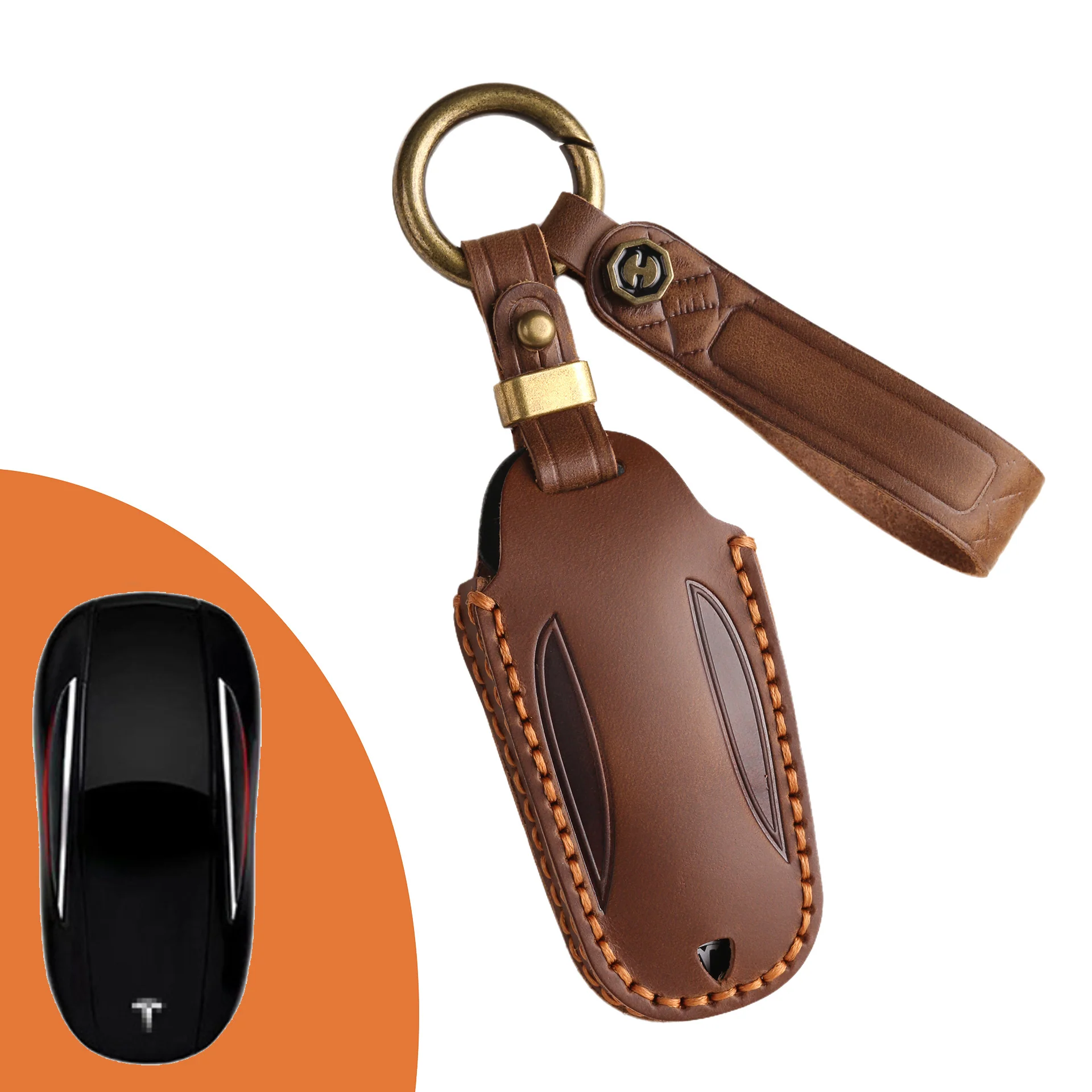 Tesla Handcrafted Genuine Leather Car Key Fob Protective Cover Case For Model 3, Y, S, X - Image 17