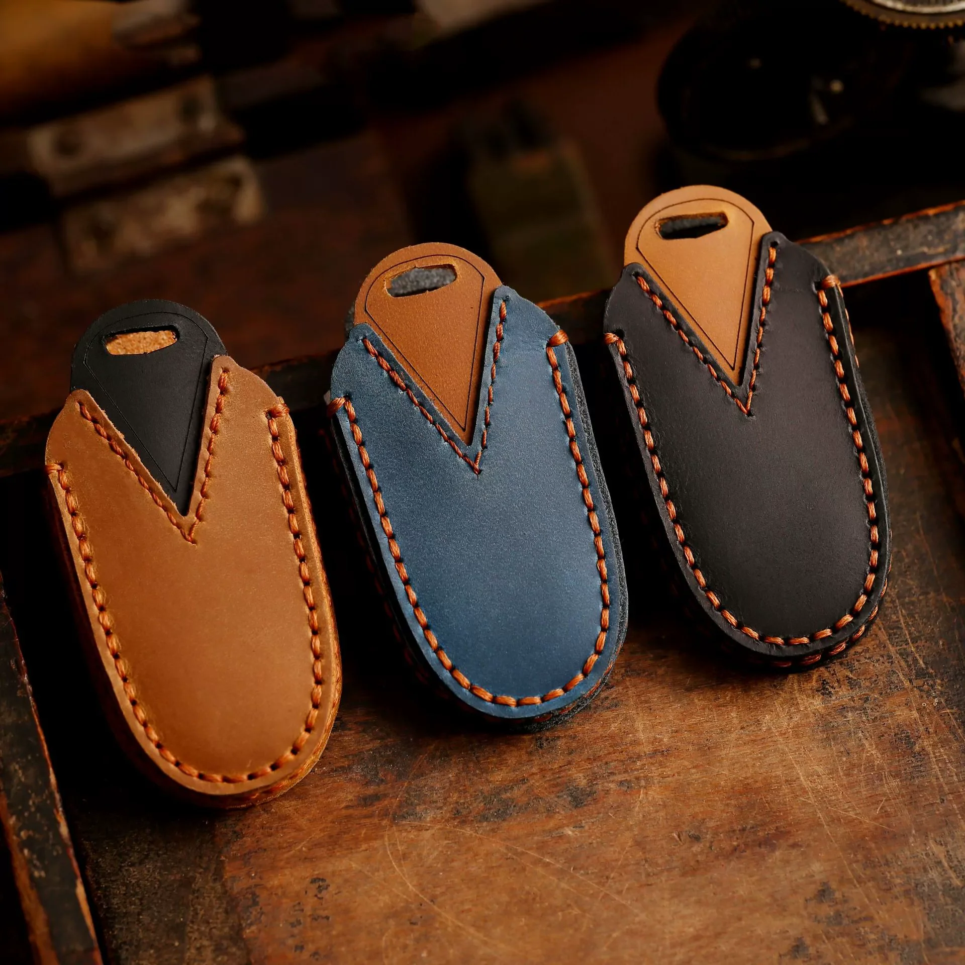 Tesla Handcrafted Genuine Leather Car Key Fob Protective Cover Case For Model 3, Y, S, X - Image 2