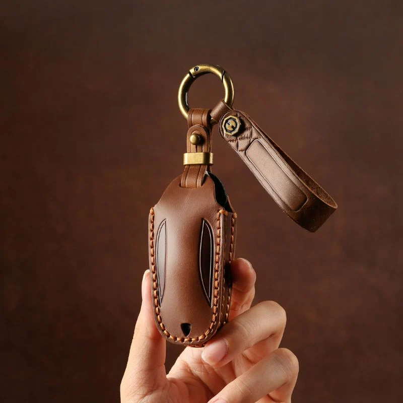 Tesla Handcrafted Genuine Leather Car Key Fob Protective Cover Case For Model 3, Y, S, X - Image 9