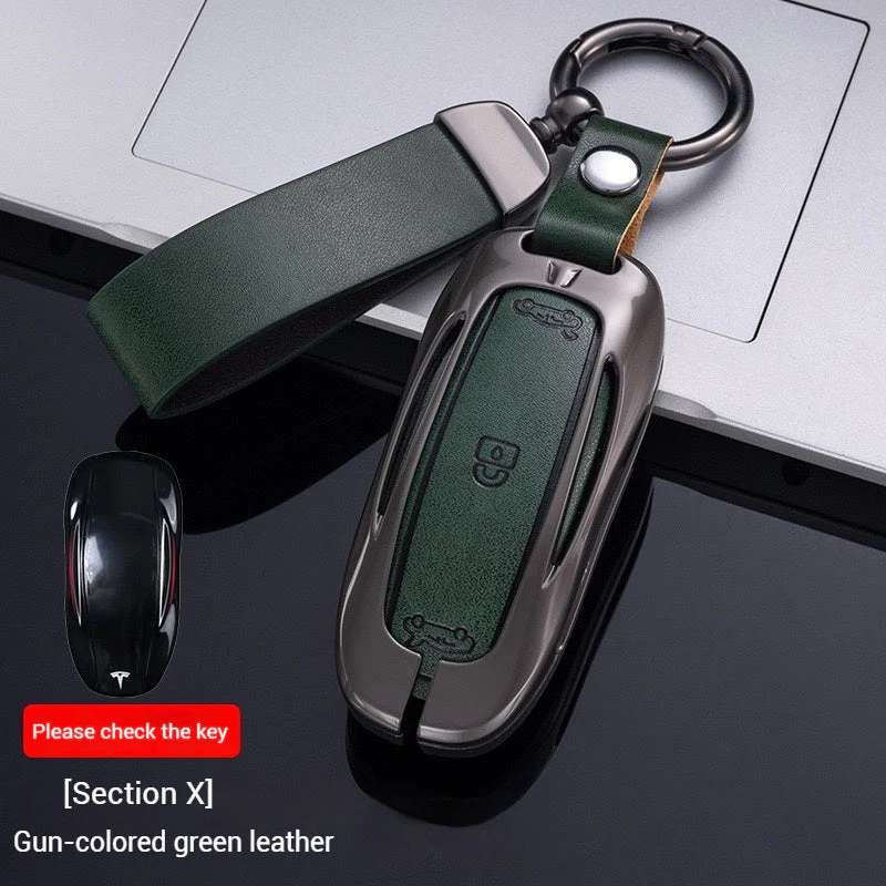 Tesla Metal + PU Leather Smart Car Key Fob Case for Model 3, S, Y, X - Image 14