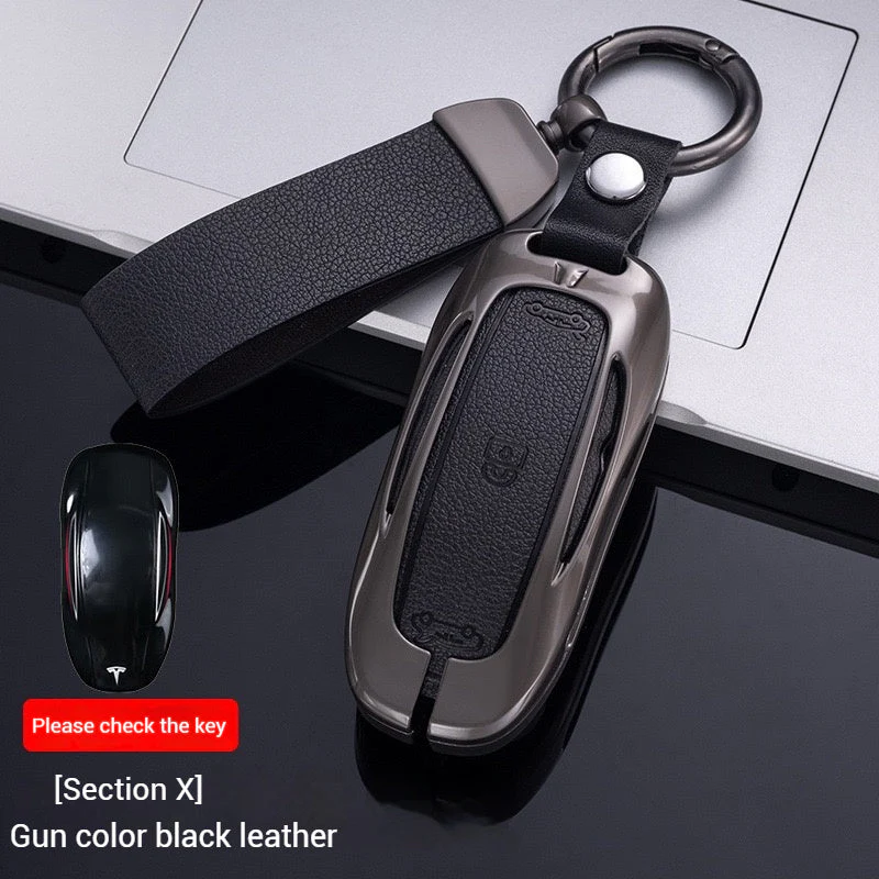 Tesla Metal + PU Leather Smart Car Key Fob Case for Model 3, S, Y, X - Image 15