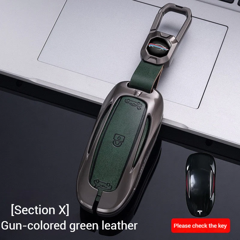Tesla Metal + PU Leather Smart Car Key Fob Case for Model 3, S, Y, X - Image 17