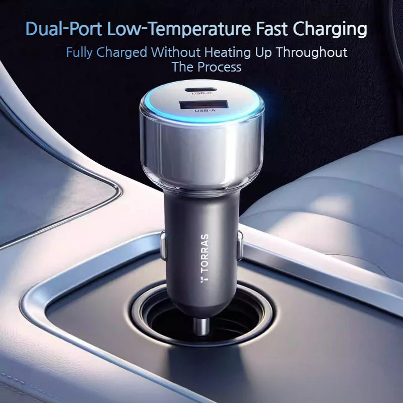 TORRAS 75W Dual-Port Super Fast Car Charger - Image 3