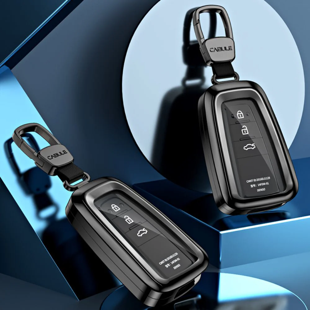 Toyota Alloy + TPU Film Protection Car Key Fob Case Cover For Camry, Highlander, Levin, Crown, RAV4, Alphard - Image 2