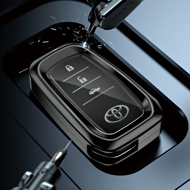 Toyota Alloy + TPU Film Protection Car Key Fob Case Cover For Camry, Highlander, Levin, Crown, RAV4, Alphard - Image 4