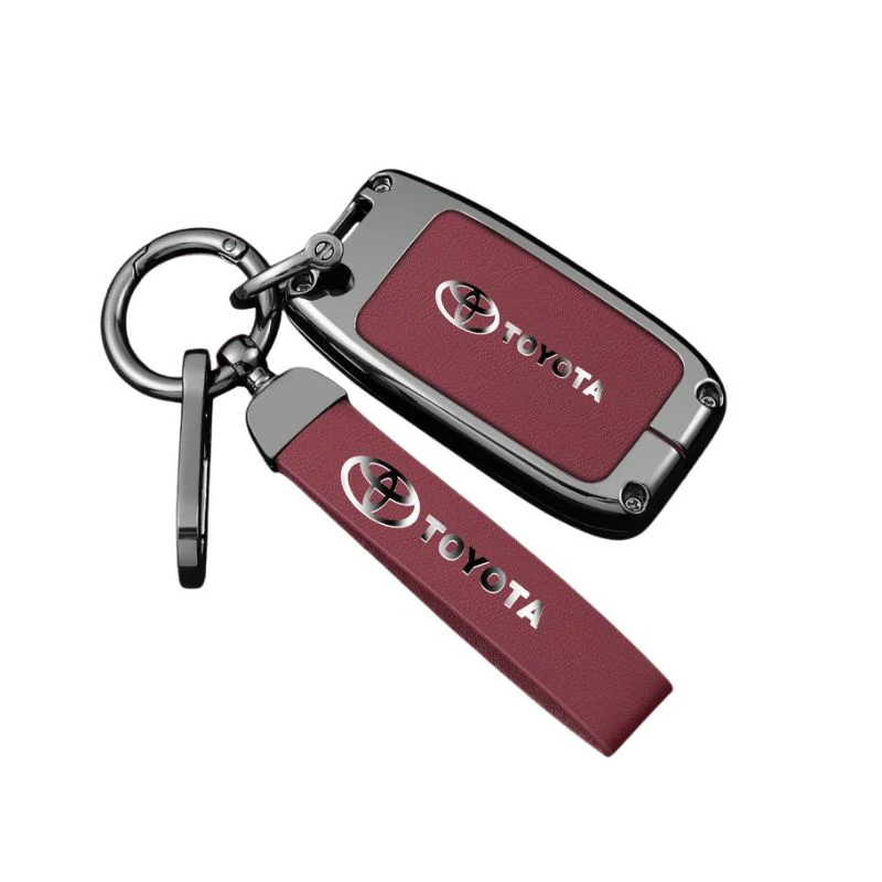 Toyota Full Metal Coverage + PU Leather Car Key Fob Case Cover For Corolla, Camry, Prado, Avalon, Landcruiser